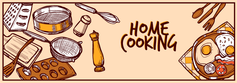 Kotiruoanlaitto vinyylimatto keittiöön - Tenstickers