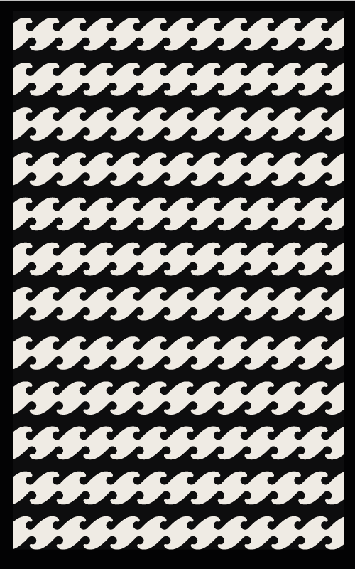 Epätavallisen muotoinen mustavalkoinen vinyyli matto moderni viny - Tenstickers