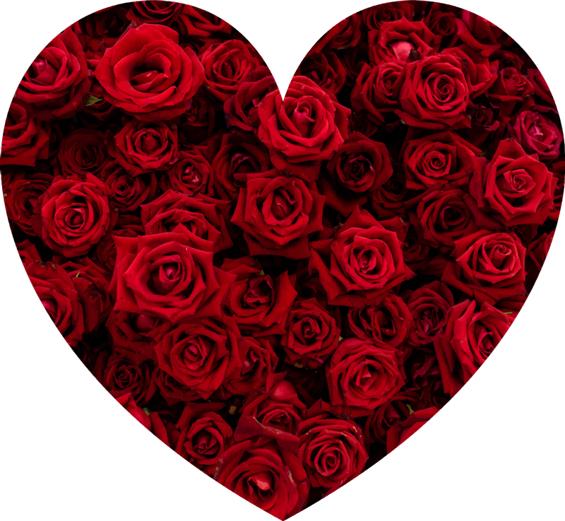 Sydän täynnä ruusuja kukka vinyylimatto - Tenstickers