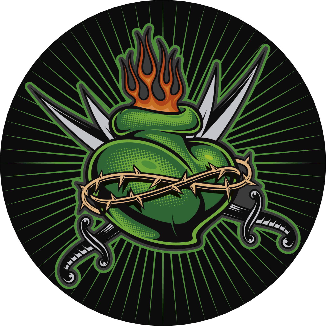 Tulinen miekan sydän vinyylimatto peli - Tenstickers