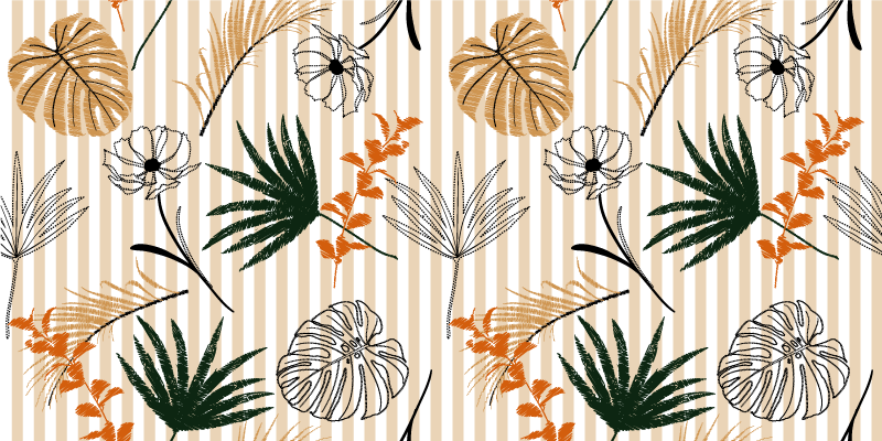 Kasvitieteellinen teema kukka vinyylimatto - Tenstickers