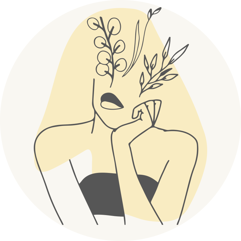 Tyylikäs viivapiirros kukka vinyylimatto - Tenstickers