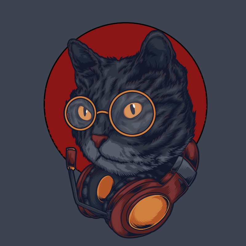 Kissa musiikki kuva eläin vinyylimatto - Tenstickers