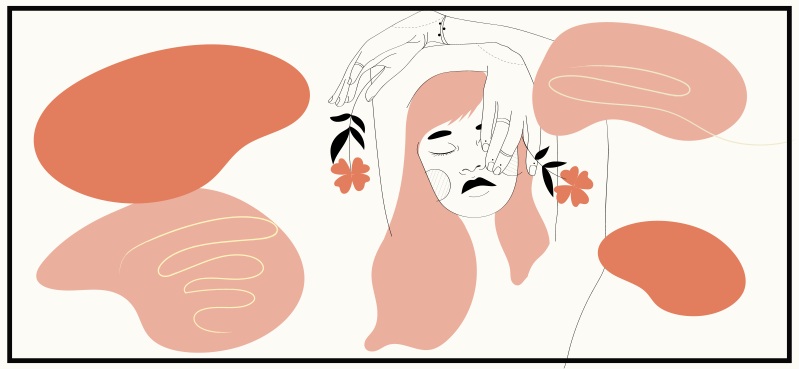 Abstrakti kasvotaide vinyylimatto minimalistinen - Tenstickers