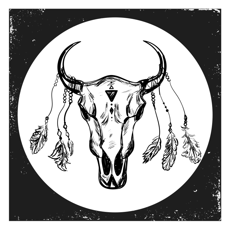 Kallo lehmä boho koostumus etninen vinyylimatto - Tenstickers