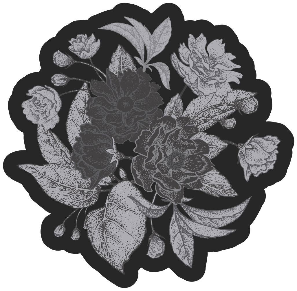 Kukka ääriviivat näyttö kukka vinyylimatto - Tenstickers