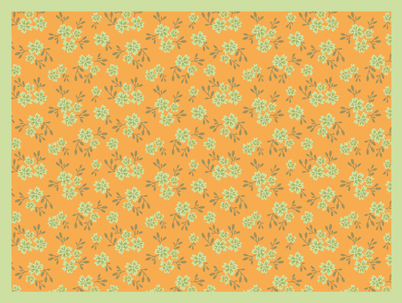 Vintage kukat keltainen väri kukka vinyylimatto - Tenstickers