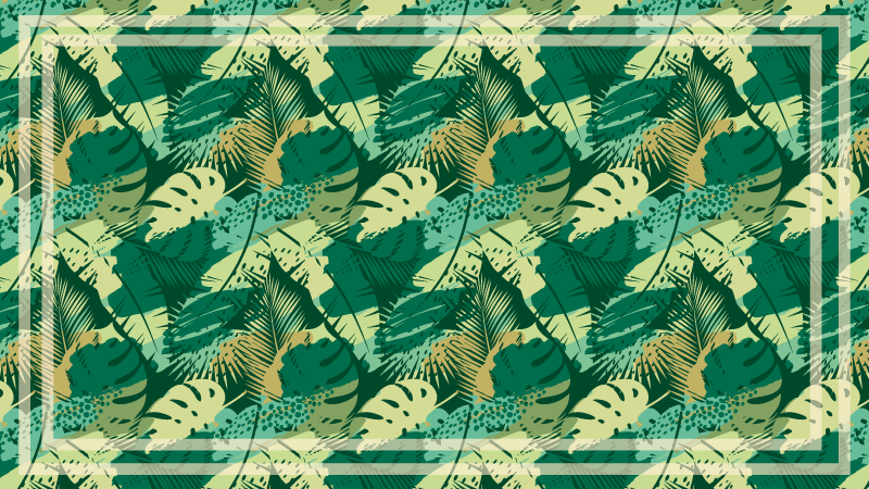 Trooppinen lehtivalikoima kukka vinyylimatto - Tenstickers