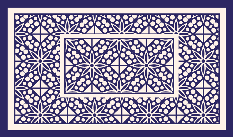 Koristeellinen geometrinen kuvio laatta vinyylimatto - Tenstickers