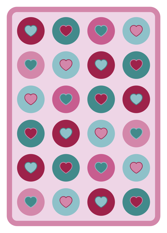 Sydämellistä peliaikaa lastenhuone vinyylimatto - Tenstickers