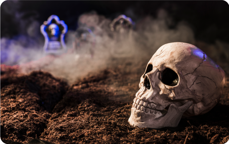 Pelottava kallo halloween vinyylimatto - Tenstickers