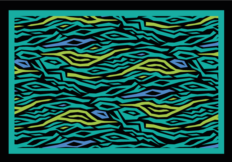 Neon sininen seeprakuvio vinyylimatto eläinpainatus - Tenstickers