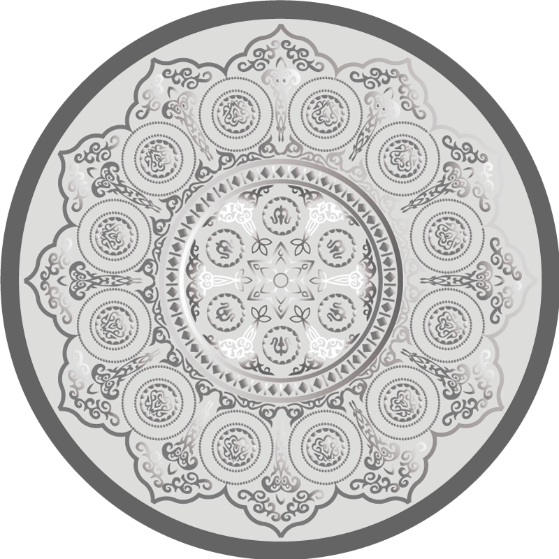 Harmaa mandala kuvio vinyylimatto mandala - Tenstickers