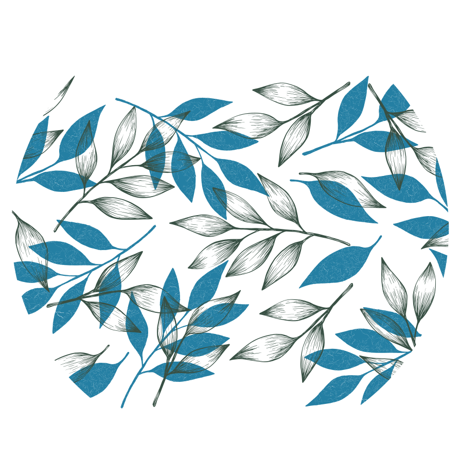 Kasvitieteellinen lehtijälki kukka vinyylimatto - Tenstickers