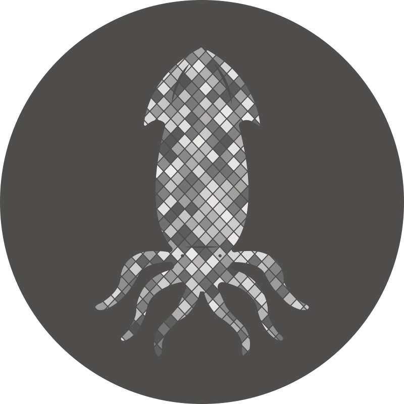 Mosaiikki kalmari siluetti laatta vinyylimatto - Tenstickers