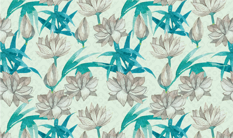 Kukkaiset pastellisävyt kukka vinyylimatto - Tenstickers