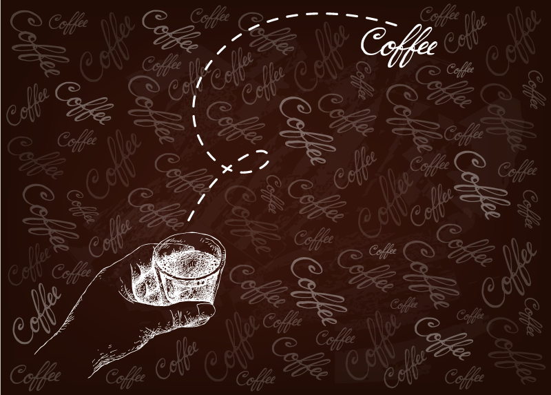 Laukaus kahvia vinyylimatto keittiöön - Tenstickers