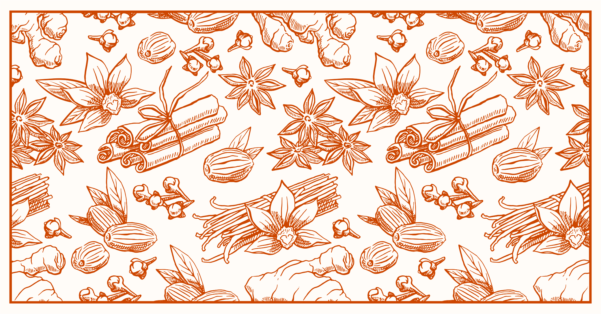 Ruskeat mausteet vinyylimatto keittiöön - Tenstickers