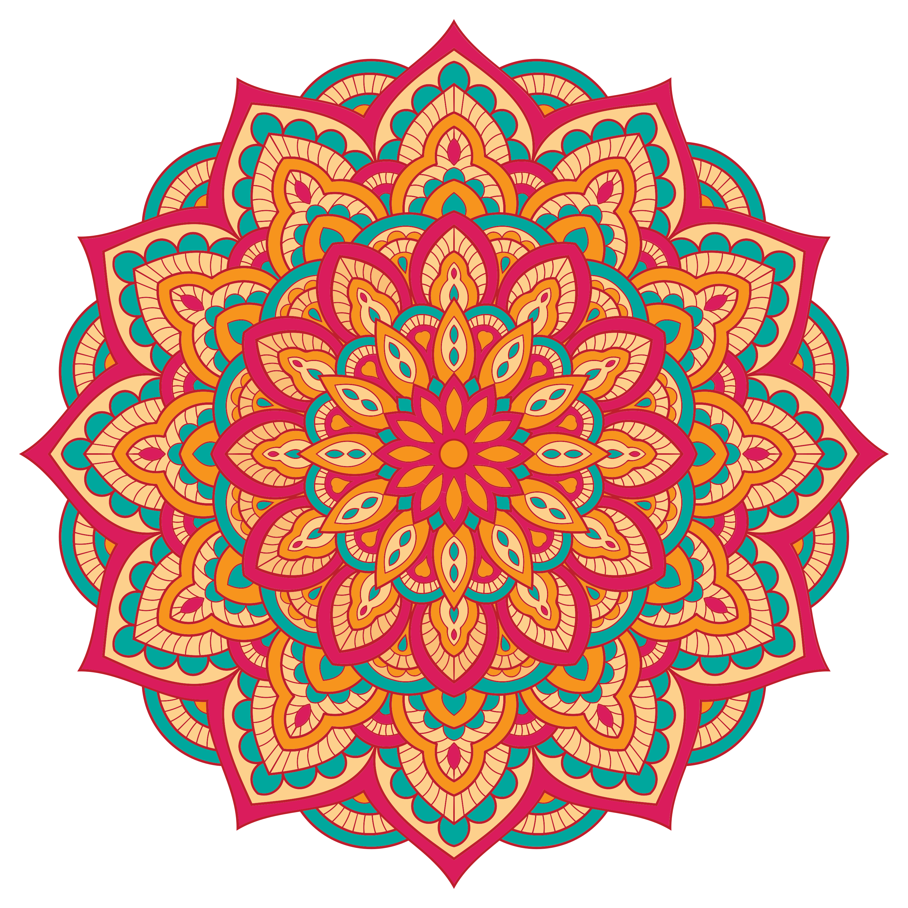 Värikkäät mandalat vinyylimatto mandala - Tenstickers