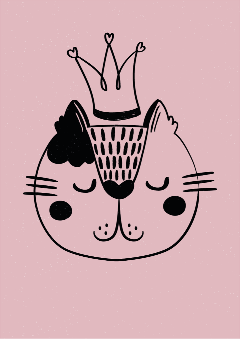 Kruunattu kissan kuva eläin vinyylimatto - Tenstickers