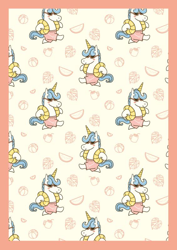 Yksisarviskuvioinen lastenhuone vinyylimatto - Tenstickers