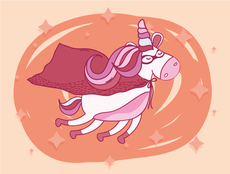 Supersankari yksisarvinen Vauvan huoneen vinyylimatto - Tenstickers