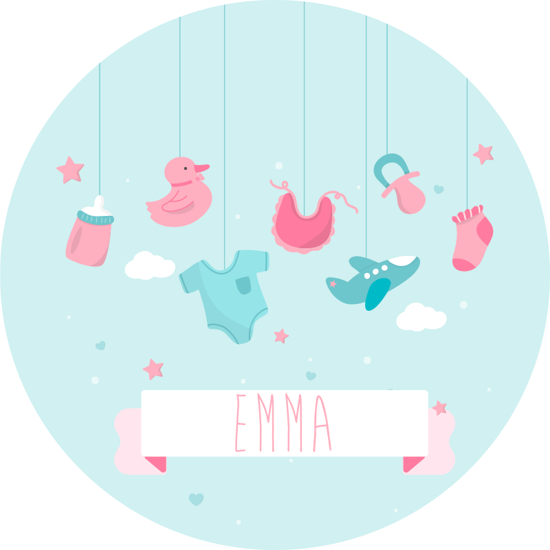 Henkilökohtainen päiväkoti Vauvan huoneen vinyylimatto - Tenstickers