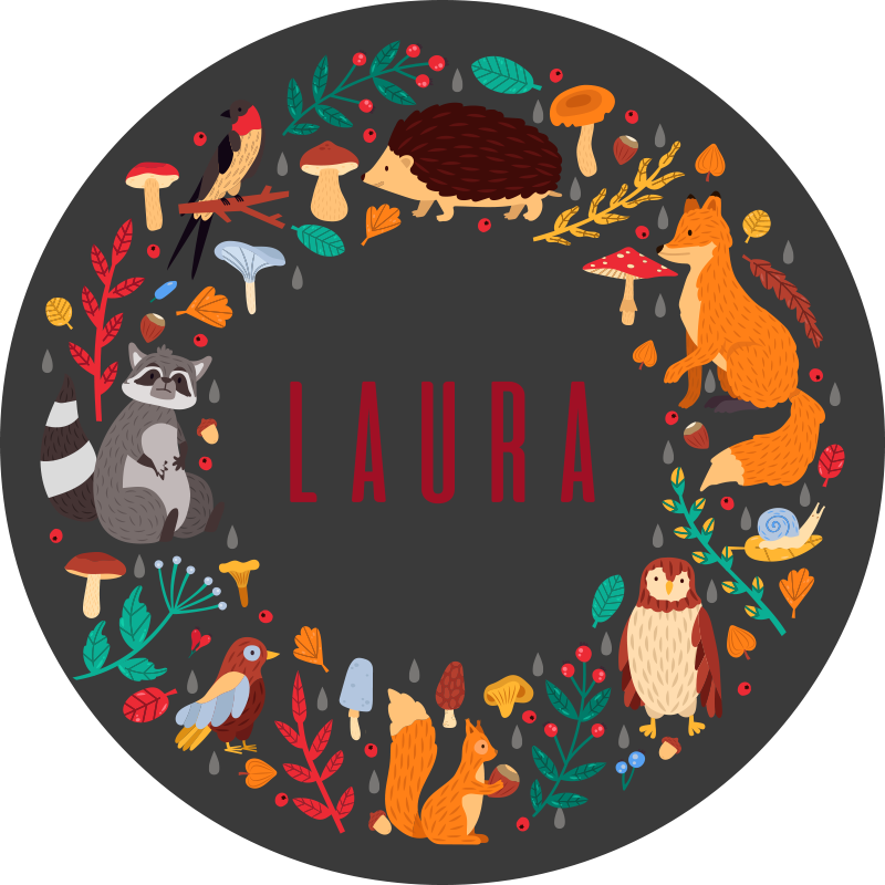 Muokattavissa olevat villieläimet nimi vinyylimatto - Tenstickers