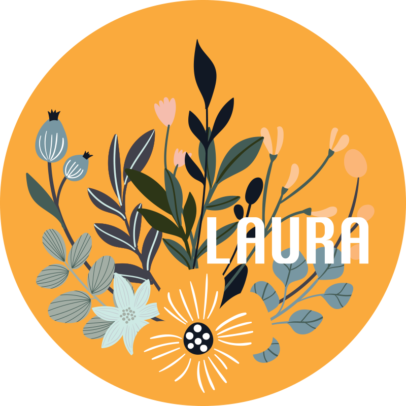 Muokattavat kasvit ja kukat nimi vinyylimatto - Tenstickers