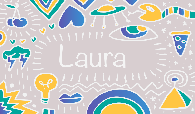 Doodling art nimellä nimi vinyylimatto - Tenstickers