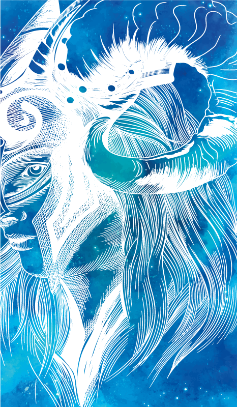 Myyttinen vuohikuva eläin vinyylimatto - Tenstickers