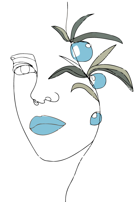 Kukkaviivataide kukka vinyylimatto - Tenstickers