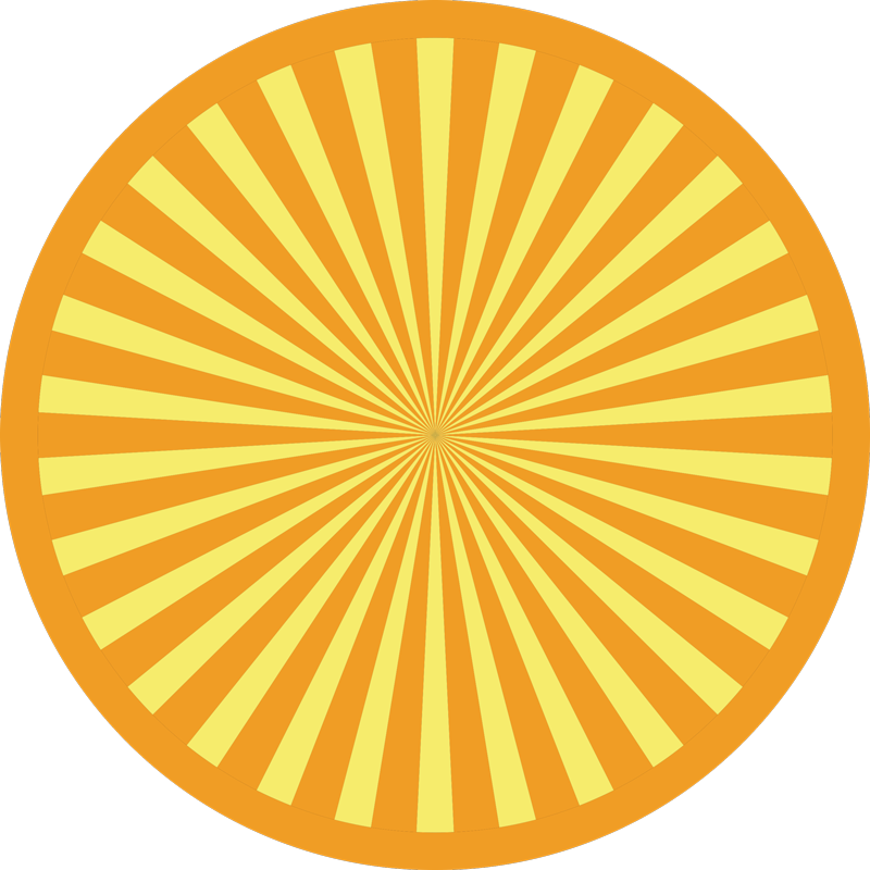 Sunburst pyöreä array vinyylimatto raidallinen - Tenstickers