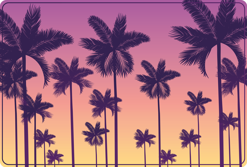 Trooppinen auringonlasku siluetti luonto vinyylimatto - Tenstickers