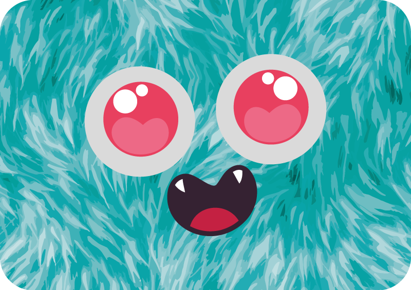 Söpö anime-hirviö Lisää vinyylimattoja lapsille - Tenstickers