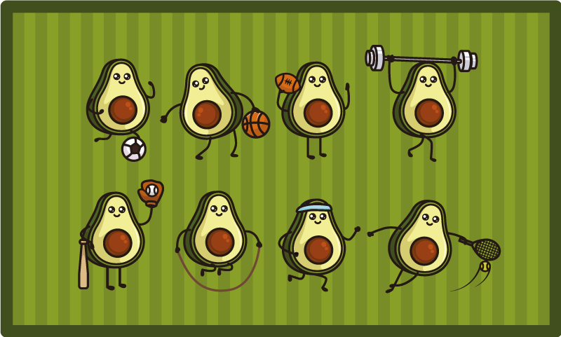 Avokadohahmot Lisää vinyylimatto lapsille - Tenstickers