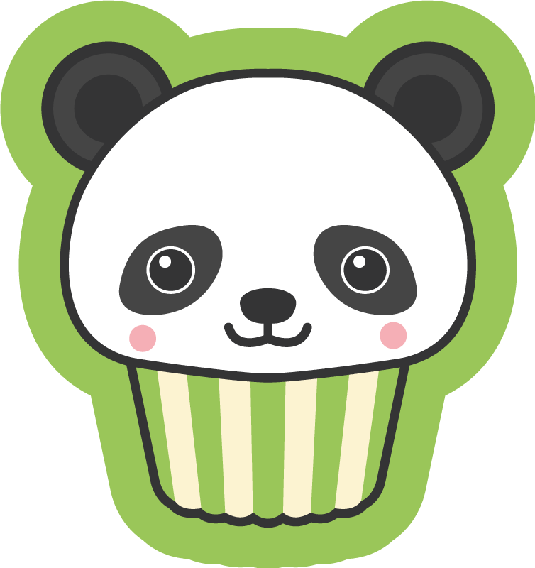 Anime onnellinen panda eläin vinyylimatto - Tenstickers
