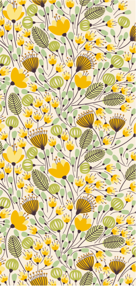 Keltainen kukka pitsi kukka vinyylimatto - Tenstickers