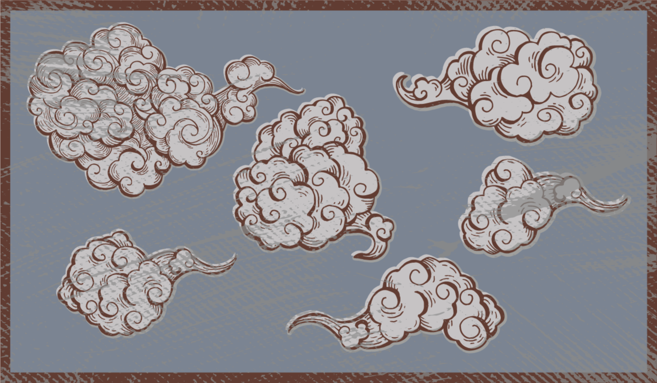 Koristeellisia pilvikuvioita Vinyylimatto makuuhuoneeseen - Tenstickers