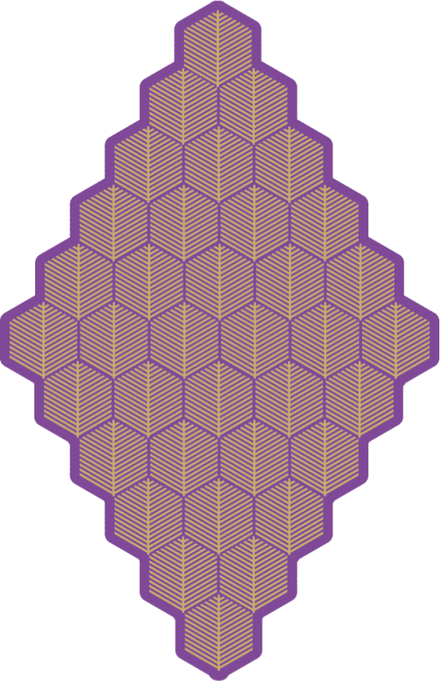 Geometriset violetit kuusikulmiot vinyylimatto geometrinen - Tenstickers