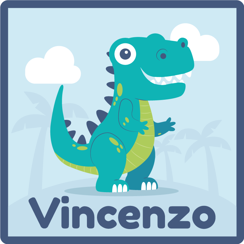Vauvan huoneen vinyylimatto persoonallinen dinosaurustaito - Tenstickers