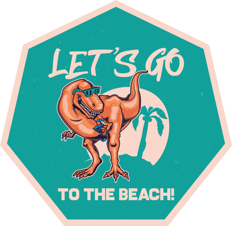 Rantadinosauruksen hauskaa eläin vinyylimatto - Tenstickers