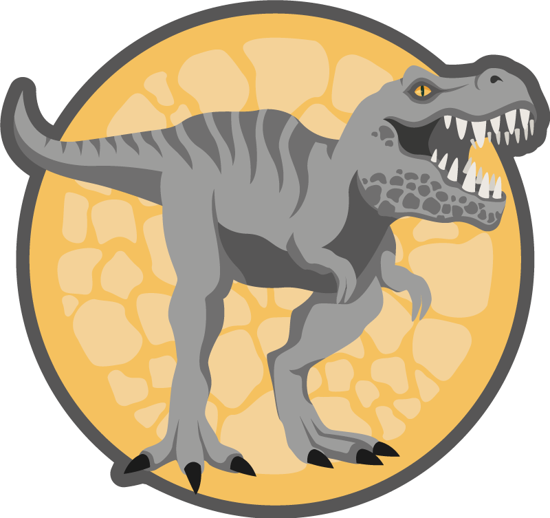 T-rex-taustakuva vedetty eläin vinyylimatto - Tenstickers