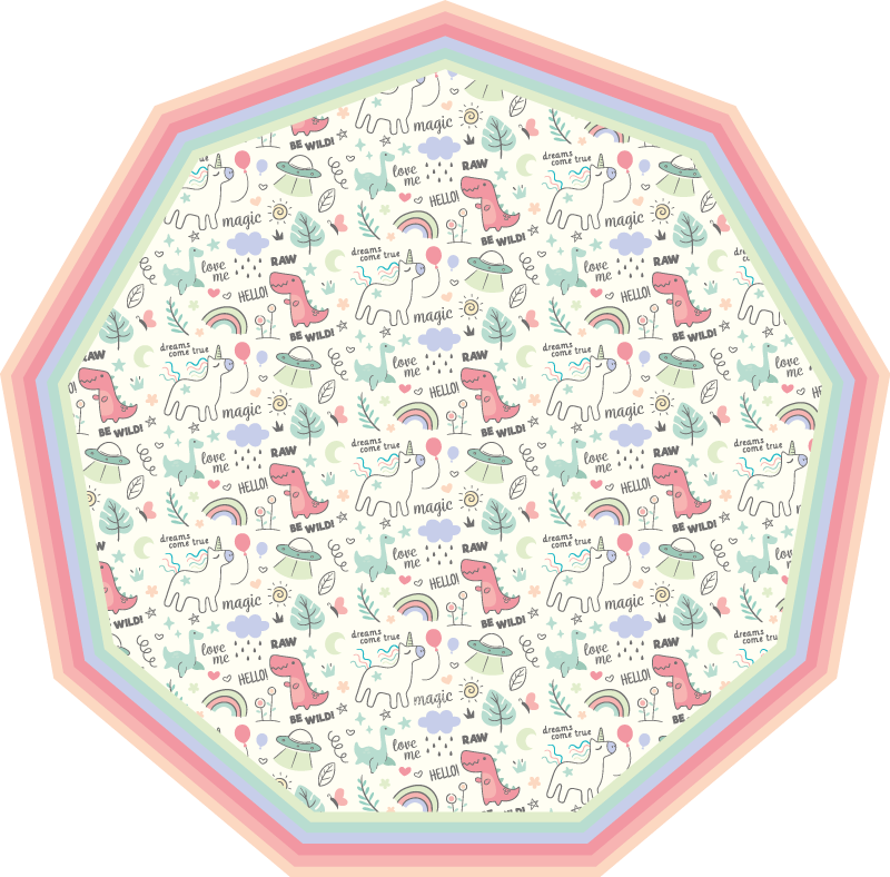 Leikkisä aakkosmotiivi lastenhuone vinyylimatto - Tenstickers