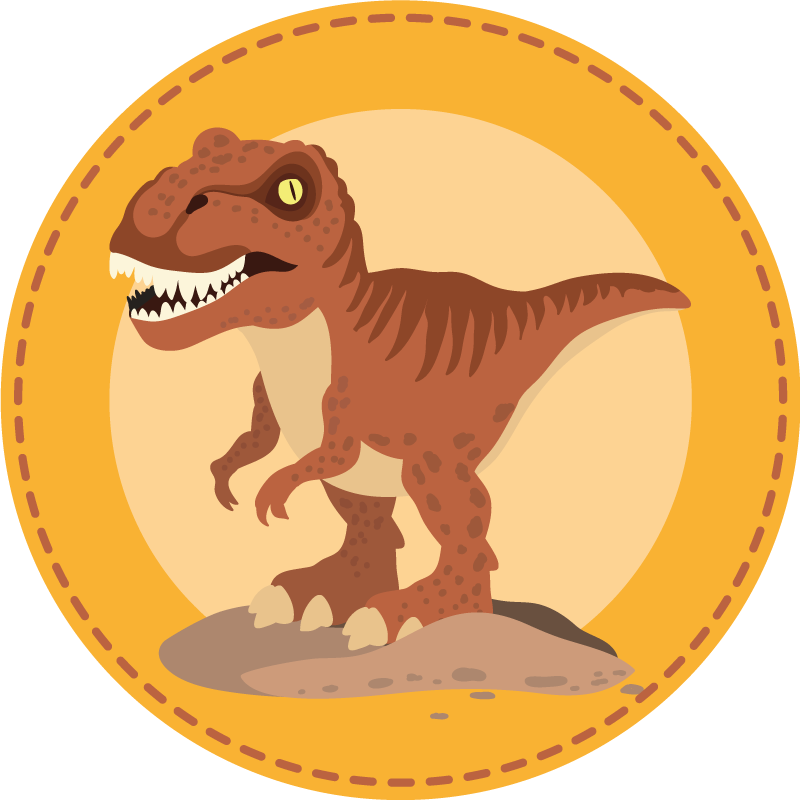Dinosaurus pyöreä matto lastenhuone vinyylimatto - Tenstickers