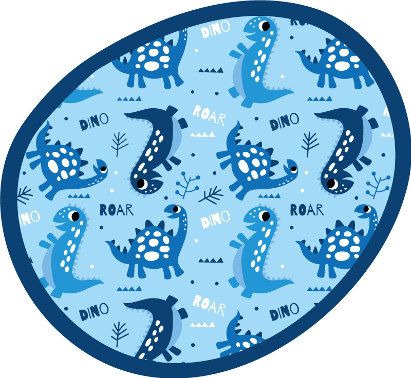 Sininen dinosaurusten tausta eläin vinyylimatto - Tenstickers