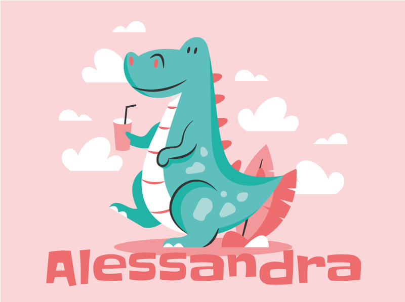 Henkilökohtainen lohikäärme nimi vinyylimatto - Tenstickers