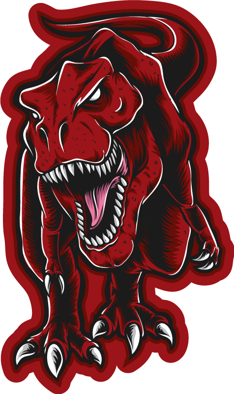 Pelottavat t-rex-kasvot eläin vinyylimatto - Tenstickers