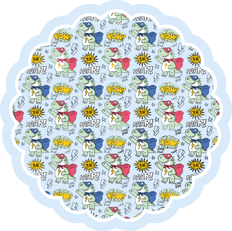 Supersankari dinot lastenhuone vinyylimatto - Tenstickers