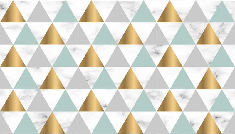 Marmorikolmion geometria Vinyylimatto käytävään - Tenstickers